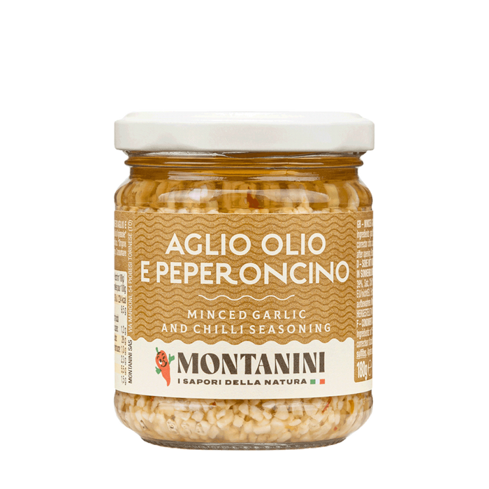 Aglio Olio e Peperoncino Montanini 180 g en aceite de girasol
