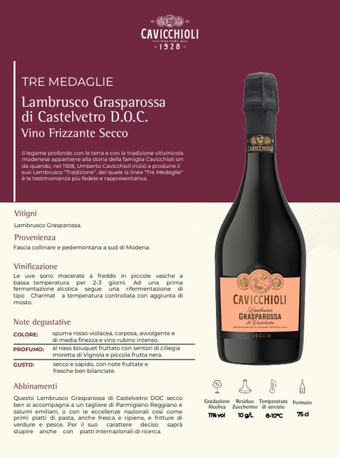 Lambrusco Grasparossa di Castelvetro D.O.C Secco