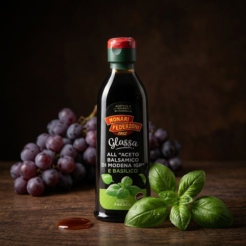 Glassa all Aceto Balsamico di Modena IGP e Basilico