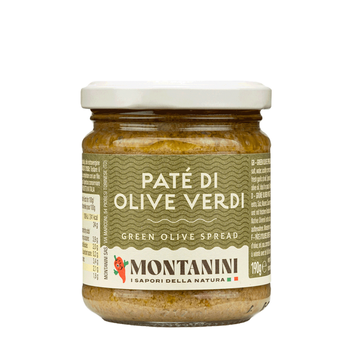 Paté di Olive Verdi Montanini 190g – crema de aceitunas verdes italiana