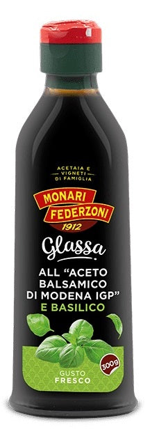 Glassa all Aceto Balsamico di Modena IGP e Basilico - 250 ml.