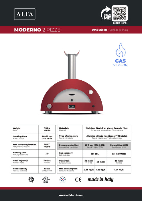 Forno 2 Pizze Linea Moderno Hibrido