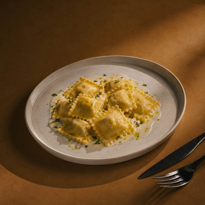 Tortelli Mozzarella di Bufala Campana, Pomodoro e Basilico