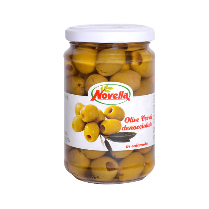Olive Verdi Denocciolate Novella. Aceitunas Verdes sin Carozo en salmuera. 